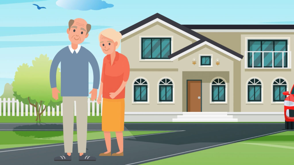 clipart graphic of a senior couple