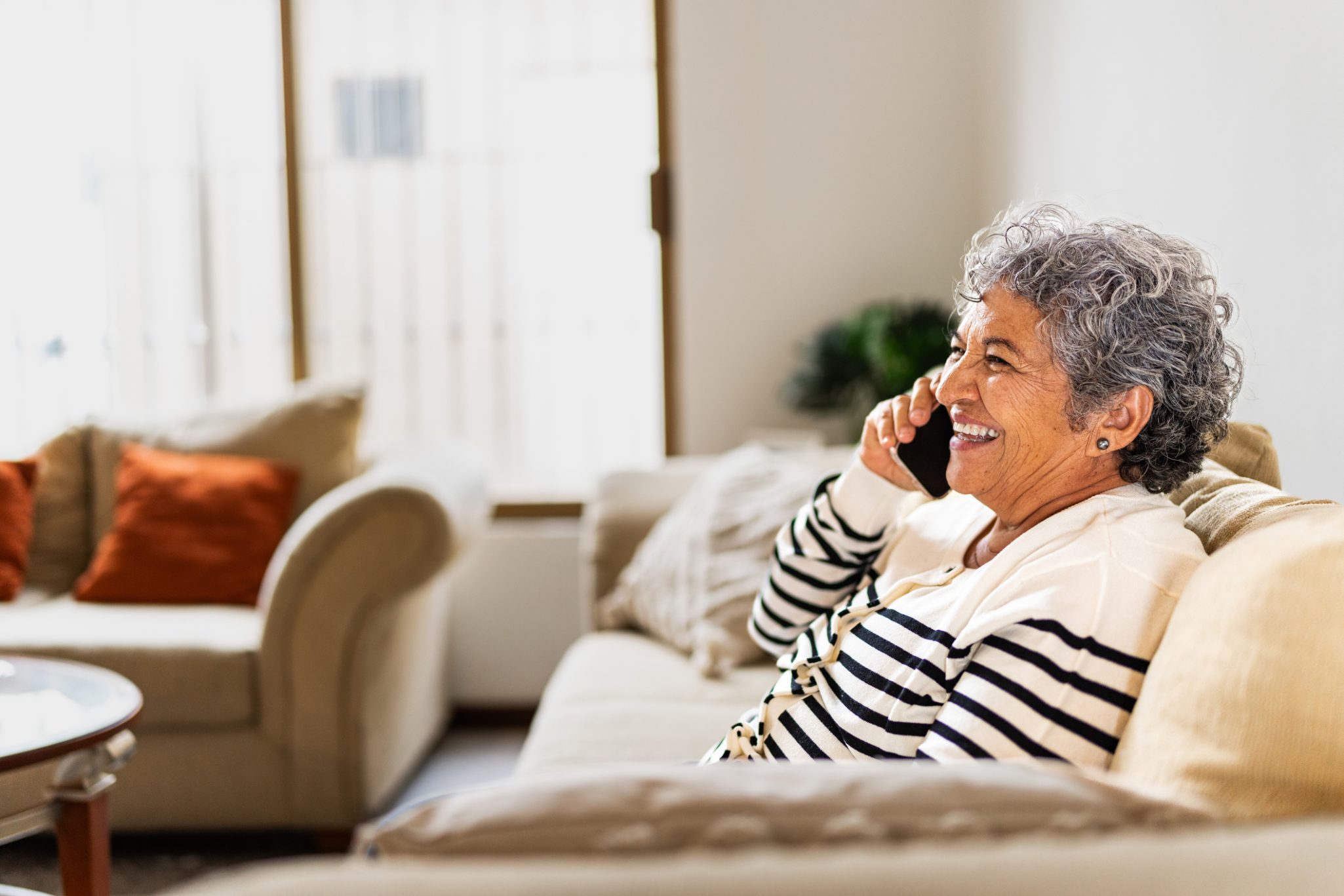 Senior woman talking on cell phone