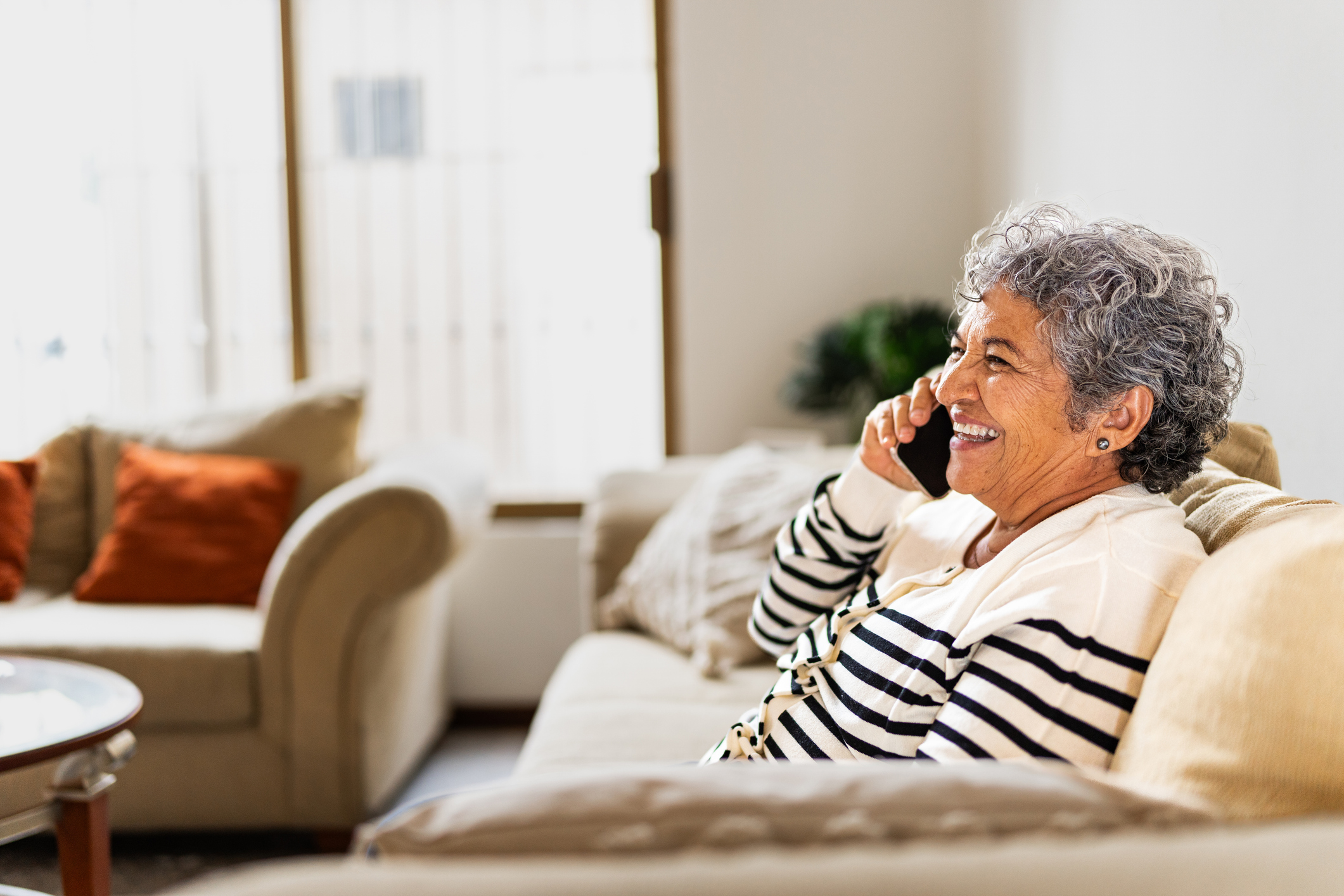 Senior woman talking on cell phone